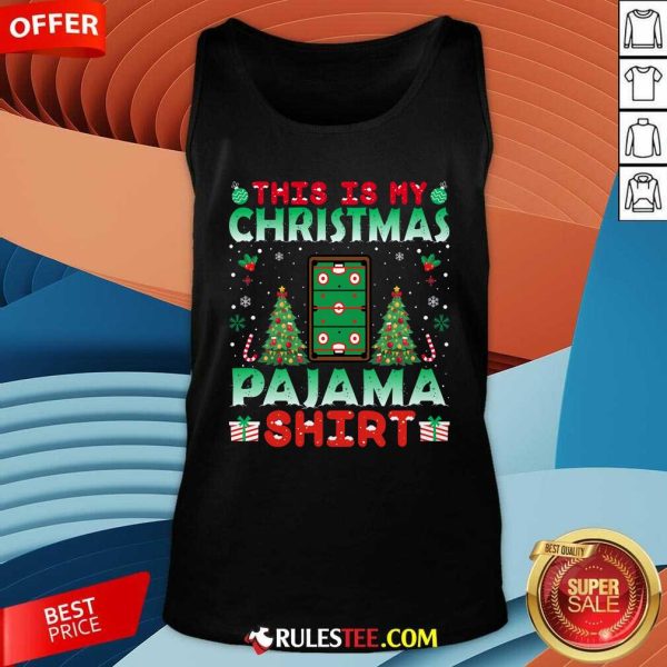 Funny Air Hockey Christmas Pajama Christmas Holiday Tank-Top