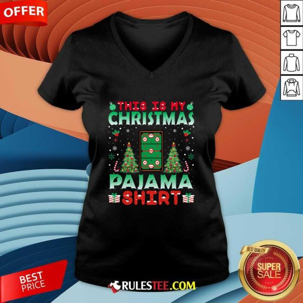 Funny Air Hockey Christmas Pajama Christmas Holiday V-Neck