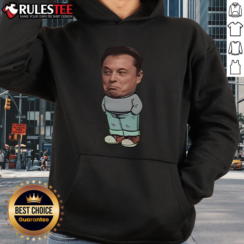 Funny Elon Musk Chill Guy Hoodie featuring a playful graphic of Elon Musk in a relaxed pose, perfect for tech fans.