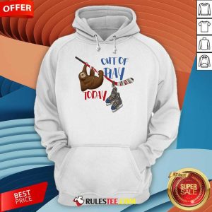 Funny Ice Hockey Out Of Play Today Sloth On Hockey Stick Hoodie