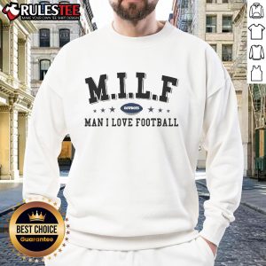 Funny MILF Dallas Cowboys sweatshirt featuring 'Man I Love Football' design, perfect for NFL fans and stylish game day wear.