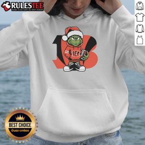 Good Grinch Hug Ball Cincinnati Bengals Christmas Hoodie featuring festive design and team colors for holiday cheer.