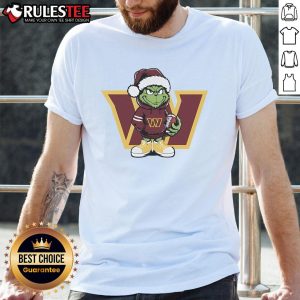 Good Grinch Hug Ball Washington Commanders Christmas T-Shirt featuring a festive Grinch design perfect for holiday cheer.