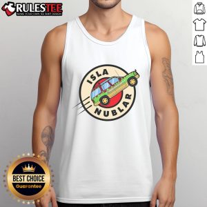 Good Jurassic Express Isla Nublar tank top featuring vibrant dinosaur graphics, perfect for fans of Jurassic Park.