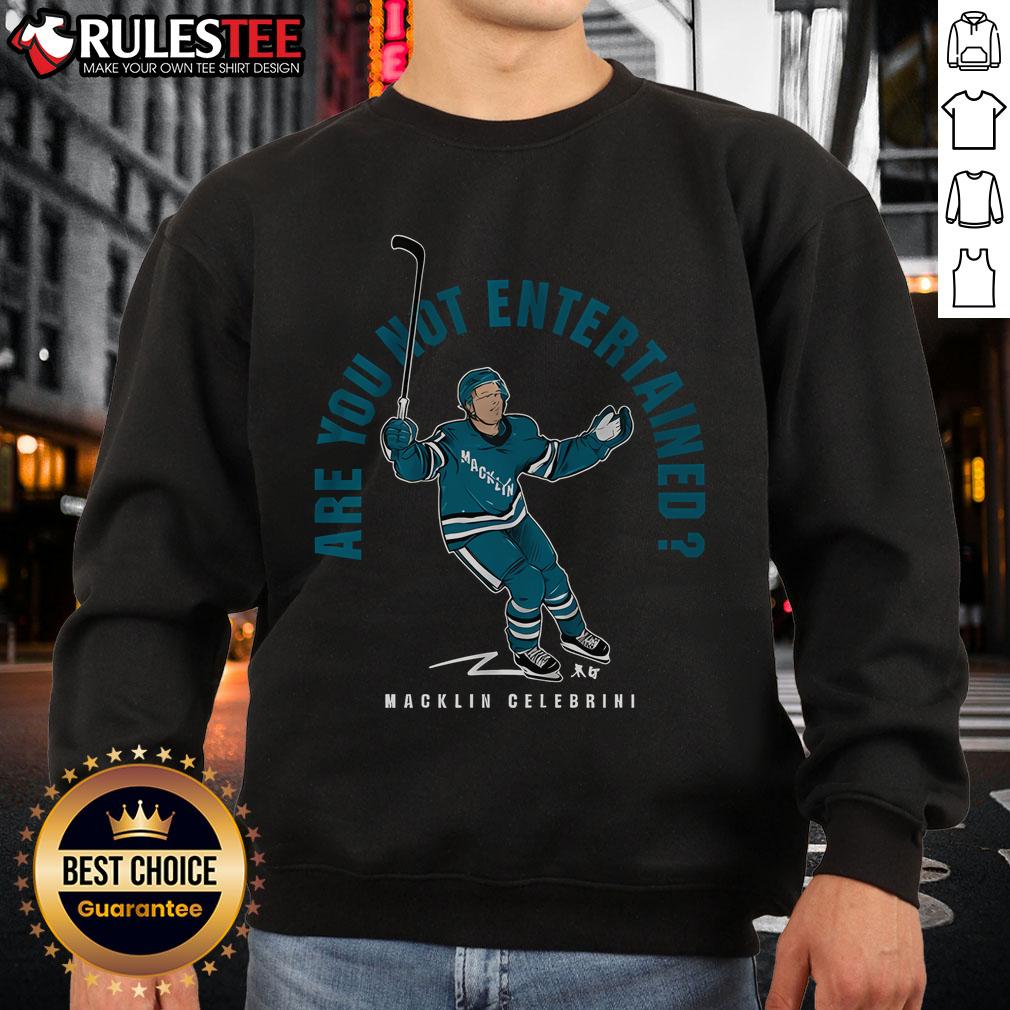 Good Macklin Celebrini 'Are You Not Entertained' sweatshirt featuring a stylish design perfect for casual wear.