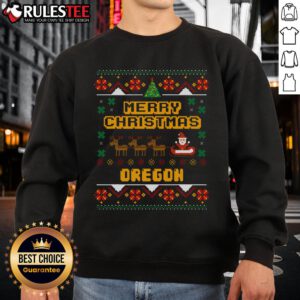 Cozy Good Merry Christmas Oregon sweatshirt with festive design, perfect for holiday celebrations in Oregon.