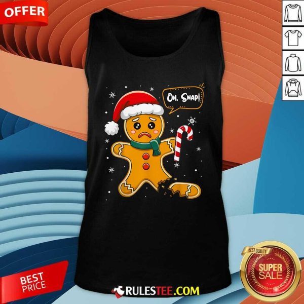 Happy Christmas Oh Snap Gingerbread Man Cookie Xmas Tank-Top