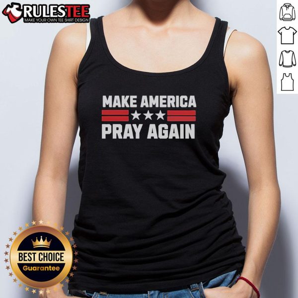 Hot Chad Prather Make America Pray Again tank top featuring bold text on a stylish design, perfect for patriotic fashion.