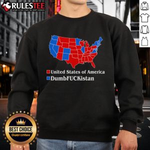 Hot Dumb FCKistan vs United States Election Map design on a cozy sweatshirt for Republicans, showcasing political humor.