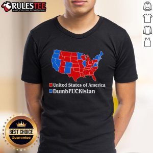 Hot Dumb Fckistan vs USA Election Map T-Shirt for Republicans featuring a bold graphic design and vibrant colors.