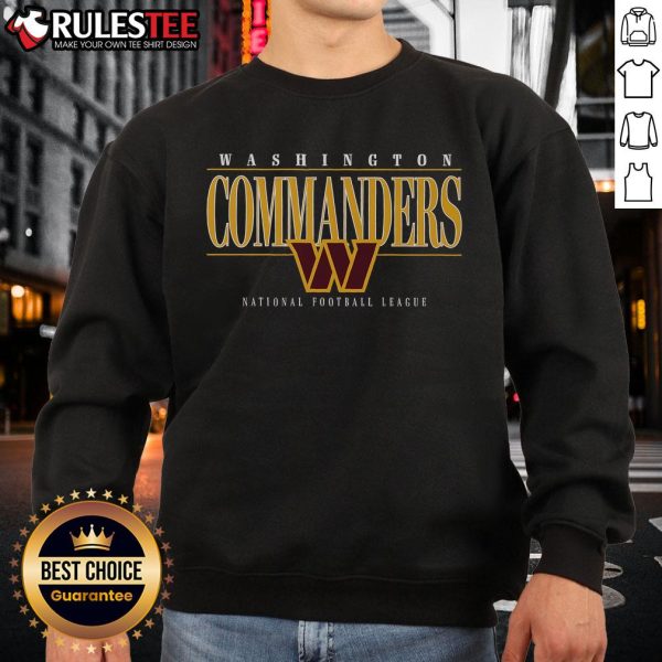 Alt Text: Cozy Nice Washington Commanders signature bar sweatshirt featuring team colors and logo, perfect for fans.