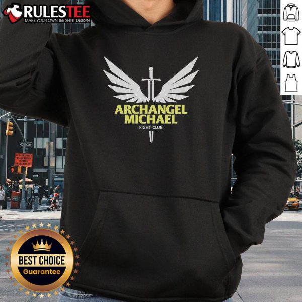 Official Archangel Michael Fight Club Hoodie featuring bold graphics and a stylish design for fans of unique apparel.