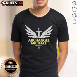 Official Archangel Michael Fight Club T-Shirt featuring bold graphics and a warrior design, perfect for fans of the club.