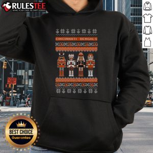 Official Cincinnati Bengals Holiday Nutcracker Hoodie featuring festive design and team logo for fans.