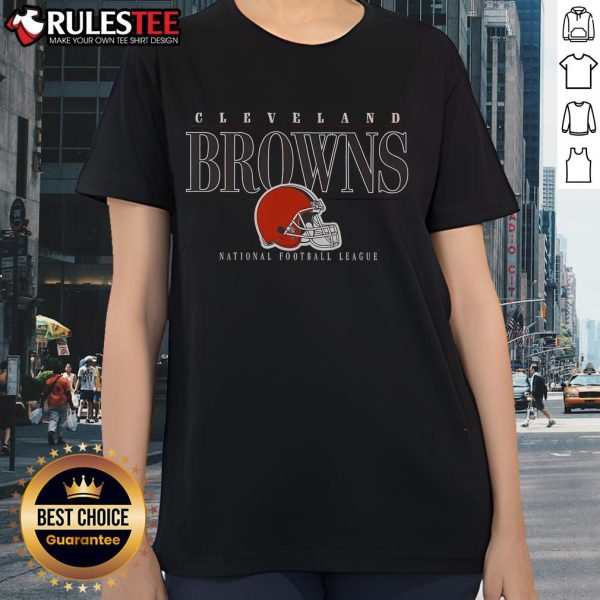 Official Cleveland Browns Signature Bar Ladies Tee featuring team logo and stylish design for female fans.