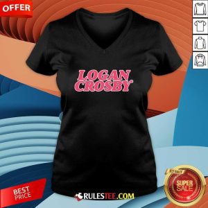 Official Logan Crosby Pink Lettering V-Neck