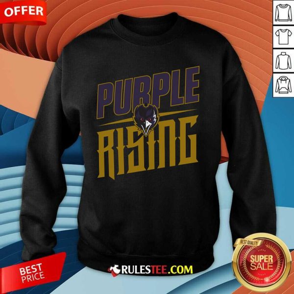 Official Purple Baltimore Ravens Purple Rising Super Rival Sweatshirt