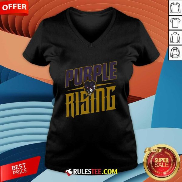 Official Purple Baltimore Ravens Purple Rising Super Rival V-Neck