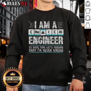 Awesome I Am A Chemical Engineer sweatshirt design with bold text, perfect for proud chemical engineers.