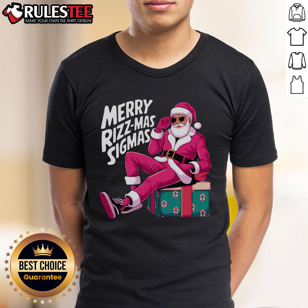 Awesome Merry Rizzmas Sigmas Santa Rizzler T-Shirt featuring festive design and playful holiday spirit.