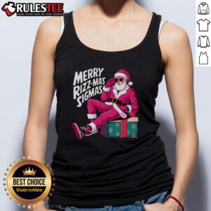 Awesome Merry Rizzmas Sigmas Santa Rizzler Tank Top featuring fun holiday graphics and vibrant colors for festive celebrations.