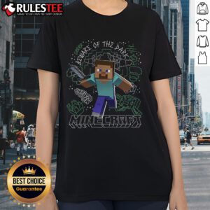 Awesome Minecraft Steve Beware of the Dark retro ladies tee featuring vibrant graphics and a stylish design.