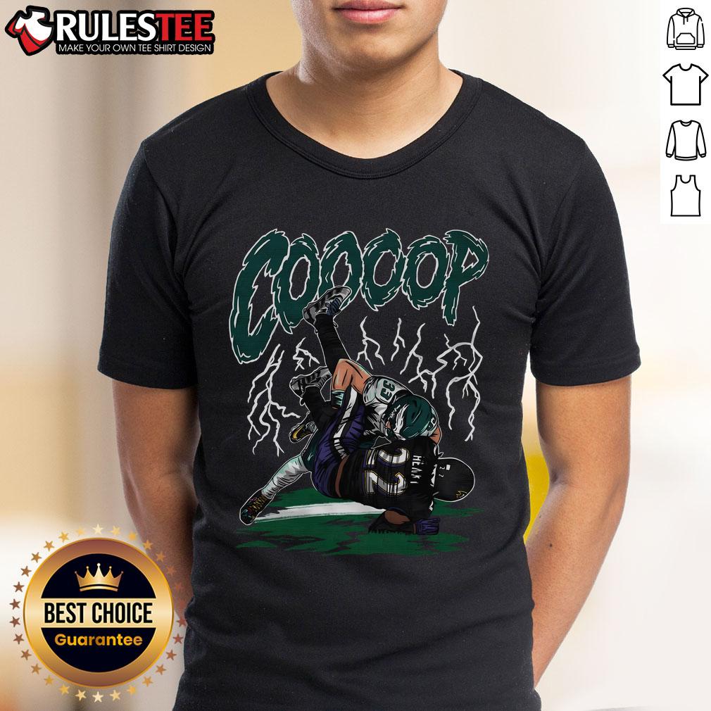 Awesome Rookie DB Cooper DeJean tackles Derrick Henry in NFL action, featured on a stylish NFL T-Shirt design.