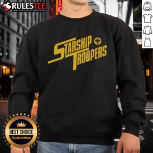 Awesome Starship Troopers 1997 sweatshirt featuring iconic movie graphics and bold colors for fans and collectors.