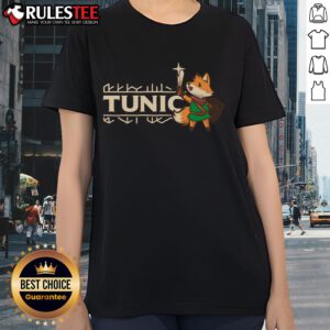 Awesome Tunic Fox Vintage Gamer Ladies Tee featuring a stylish fox design perfect for gaming enthusiasts.