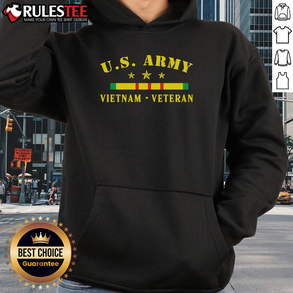 Awesome US Army Vietnam Veteran hoodie featuring patriotic design, perfect for honoring military service and pride.