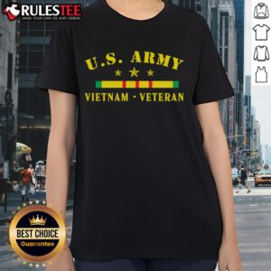 Alt Text: Awesome US Army Vietnam Veteran Ladies Tee featuring patriotic design and comfortable fit for women.