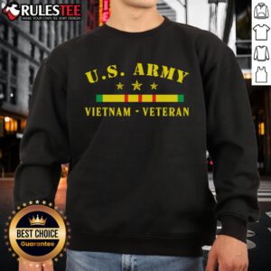 Alt Text: Awesome US Army Vietnam Veteran Sweatshirt featuring military graphics and a comfortable fit for proud veterans.