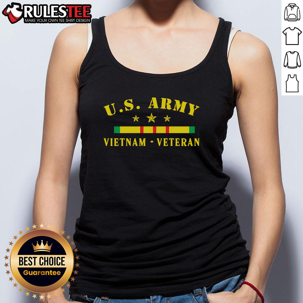 Alt Text: Awesome US Army Vietnam Veteran tank top featuring patriotic design and bold graphics for proud veterans.