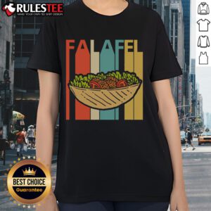 Awesome Vintage Retro Falafel Ladies Tee featuring a fun graphic design for food lovers and retro fashion enthusiasts.