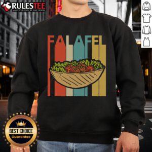 Awesome vintage retro falafel sweatshirt featuring a stylish design and vibrant colors, perfect for casual wear.
