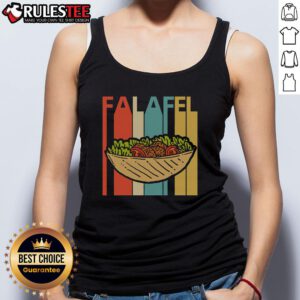 Awesome vintage retro falafel tank top featuring a colorful design, perfect for casual summer outings and food lovers.