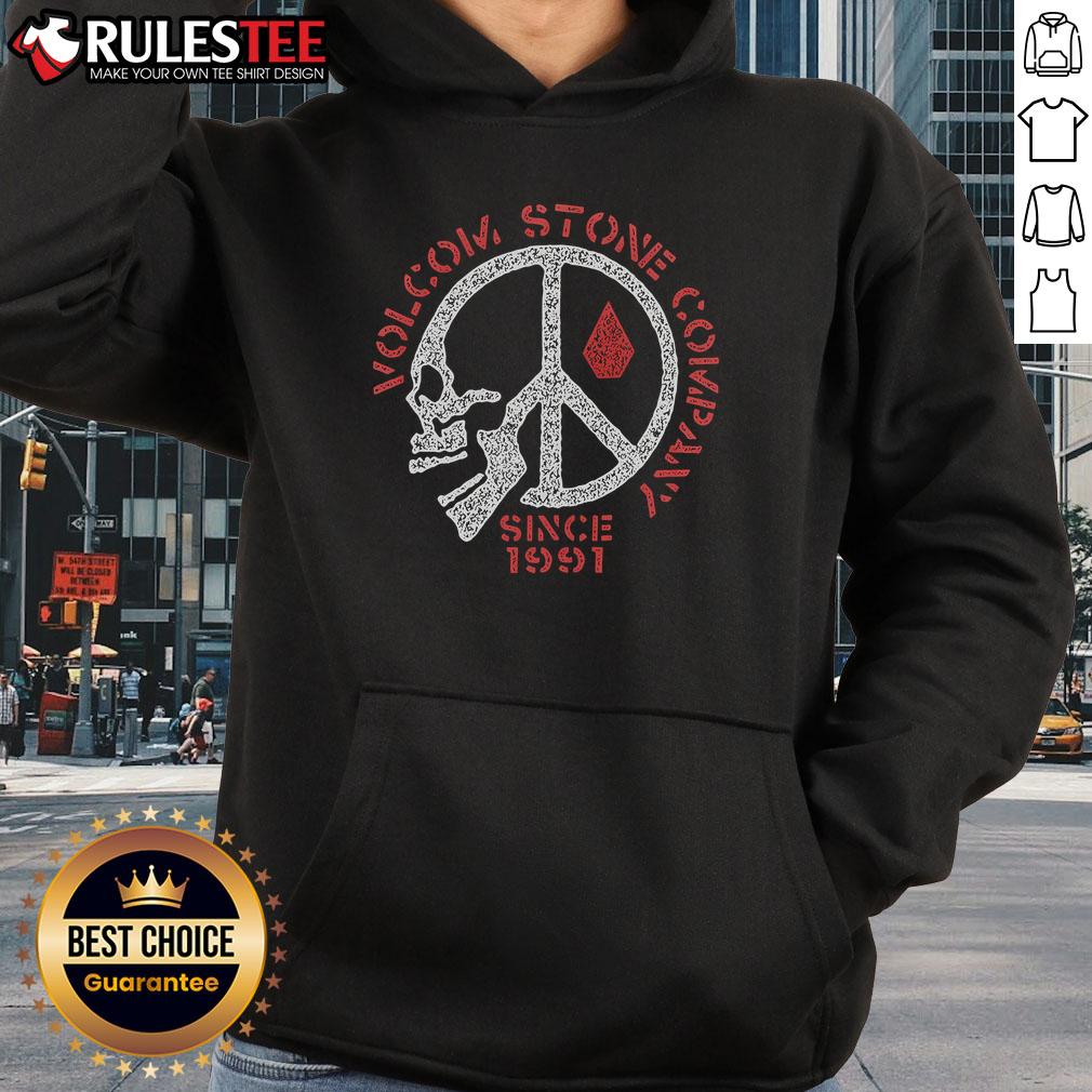 Awesome Volcon Stone Company since 1991 skull hoodie featuring a unique design and vibrant colors.