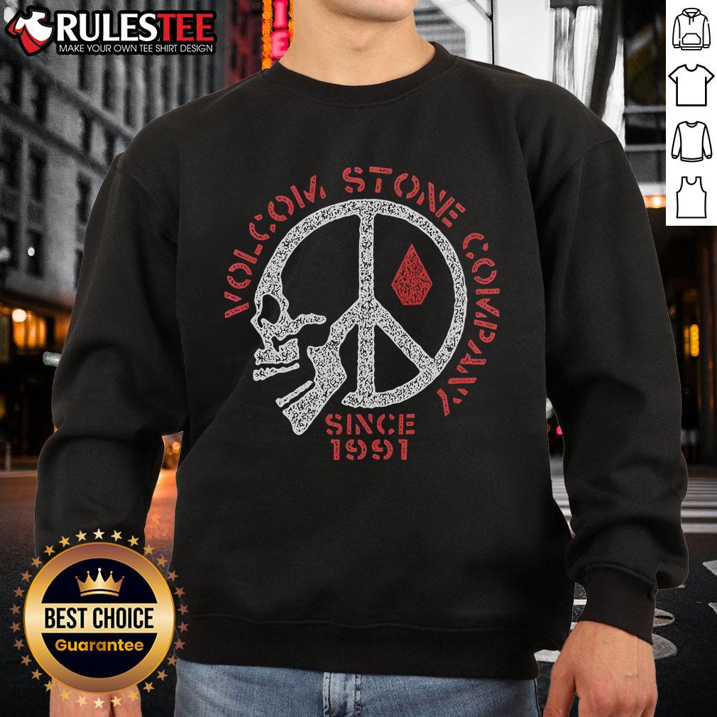 Alt Text: Awesome Volcon Stone Company Since 1991 Skull Sweatshirt featuring a bold skull design on a stylish black hoodie.