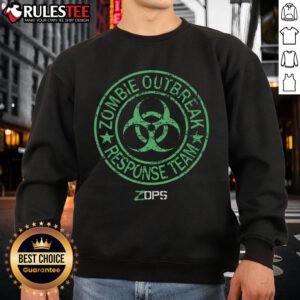 Awesome Z-Ops Zombie Outbreak Response Team sweatshirt featuring a bold design, perfect for zombie fans and casual wear.