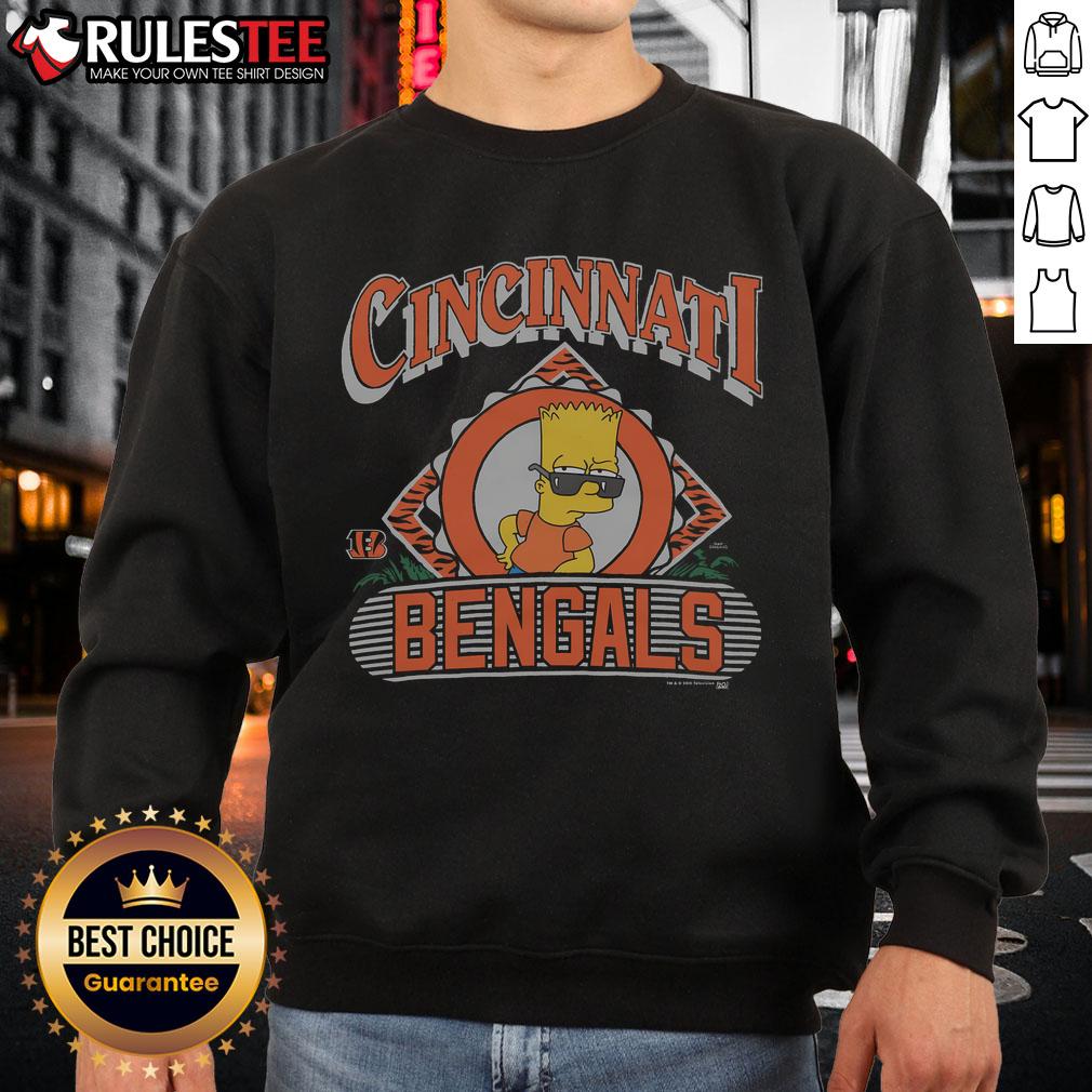 Buce The Simpsons Bart Cincinnati Bengals sweatshirt featuring vibrant graphics and cozy design for fans.