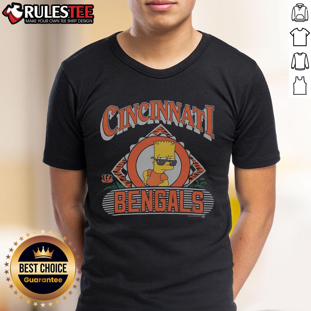 Buce The Simpsons Bart X Cincinnati Bengals T-Shirt featuring Bart Simpson in Bengals colors, perfect for fans.