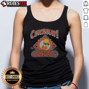 Stylish Buce The Simpsons Bart X Cincinnati Bengals tank top featuring vibrant graphics and a sporty design.
