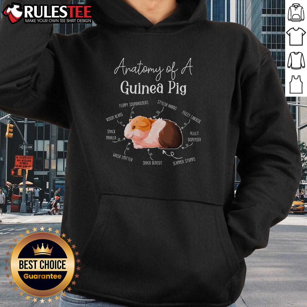 Cute anatomy of a guinea pig hoodie featuring vibrant graphics and a cozy fit for pet lovers.
