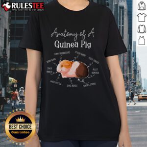 Cute anatomy of a guinea pig design on a ladies tee, perfect for animal lovers and guinea pig enthusiasts.