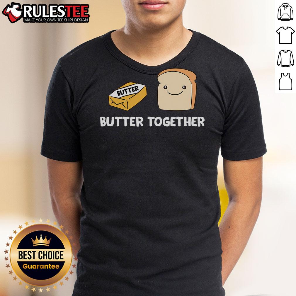 Cute Butter Together Breakfast Butter Toast T-Shirt featuring playful butter graphics and vibrant colors.