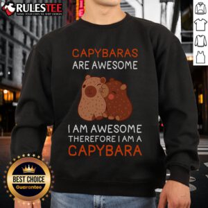 Alt Text: Cute capybara sweatshirt for capybara lovers featuring adorable capybaras, perfect for fans of these awesome animals.