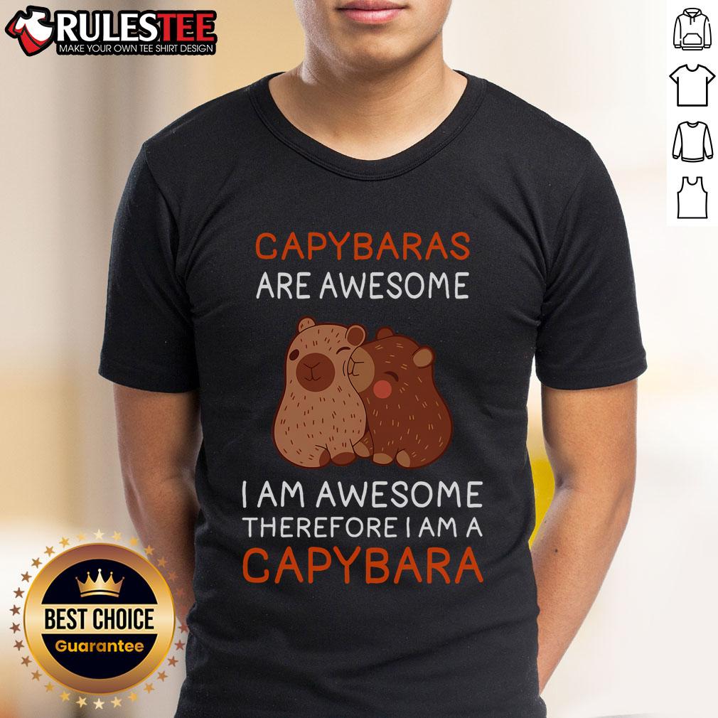 Adorable 'Cute Capybara' t-shirt design featuring playful capybaras, perfect for capybara lovers and enthusiasts.