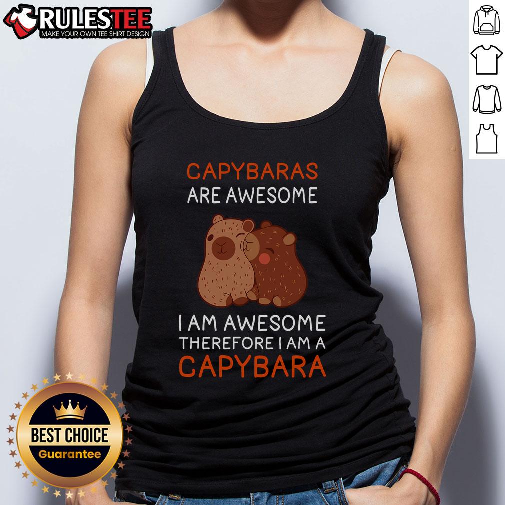 Cute capybara lover tank top featuring adorable capybaras, perfect for fans of these awesome animals.