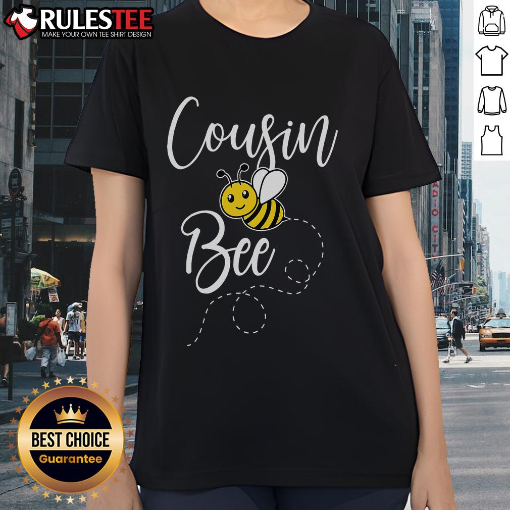Alt Text: Cute cousin of the bee day girl wearing a matching birthday tee, perfect for family celebrations and hive-themed parties.
