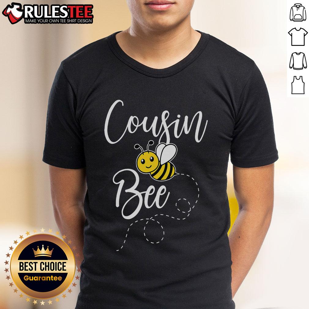 Adorable 'Cute Cousin Of The Bee Day Girl' matching birthday T-shirt featuring a hive design for family celebrations.